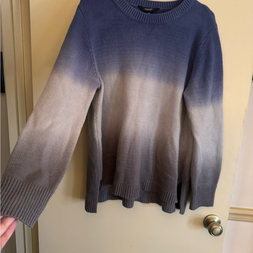 Simply Vera Vera Wang Ombre Blue and Gray Sweater
